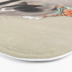 Cat Watching a Spider Japanese Painting Bath Mat Gallery Image 3