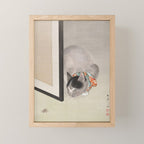 Cat Watching a Spider Japanese Painting Mini Art Print Gallery Image 1