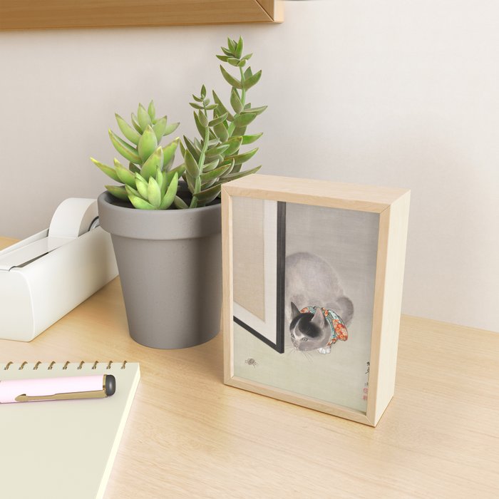 Cat Watching a Spider Japanese Painting Mini Art Print Gallery Image 2