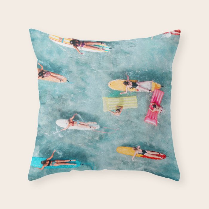 Surf Sisters Throw Pillow Gallery Image 1