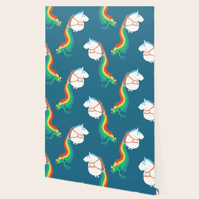 Fat Unicorn on Rainbow Jetpack Wallpaper Gallery Image 2
