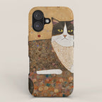Klimt Cat with Ivory Scarf iPhone Case Gallery Image 1