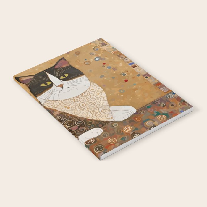 Klimt Cat with Ivory Scarf Notebook Gallery Image 2