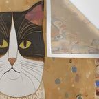 Klimt Cat with Ivory Scarf Wall Tapestry Gallery Image 3