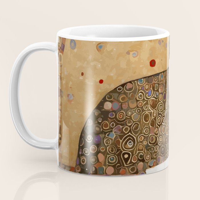Klimt Cat with Ivory Scarf Coffee Mug Gallery Image 3