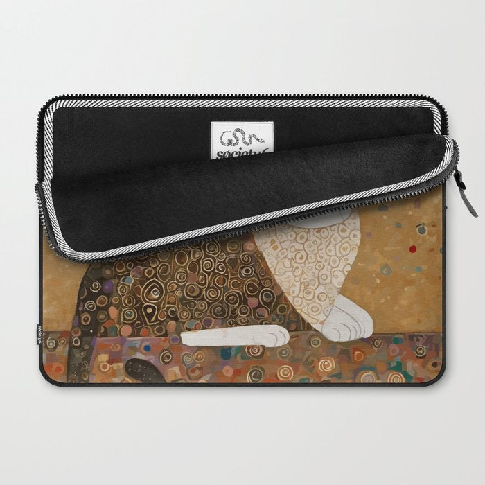 Klimt Cat with Ivory Scarf Laptop Sleeve Gallery Image 2