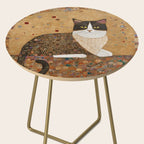Klimt Cat with Ivory Scarf Side Table Gallery Image 2