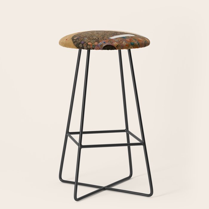 Klimt Cat with Ivory Scarf Stool Gallery Image 1