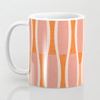 Retro Tiki Pin Stripes 327 Populuxe Orange Pink and Beige Coffee Mug Gallery Image 3