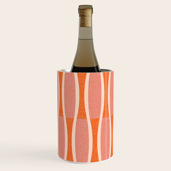 Retro Tiki Pin Stripes 327 Populuxe Orange Pink and Beige Wine Chiller Gallery Image 2