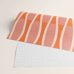 Retro Tiki Pin Stripes 327 Populuxe Orange Pink and Beige Wrapping Paper Gallery Image 2