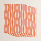 Retro Tiki Pin Stripes 327 Populuxe Orange Pink and Beige Wrapping Paper Gallery Image 3