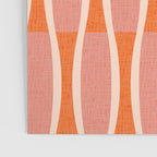 Retro Tiki Pin Stripes 327 Populuxe Orange Pink and Beige Poster Gallery Image 3