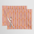 Retro Tiki Pin Stripes 327 Populuxe Orange Pink and Beige Placemat Gallery Image 1