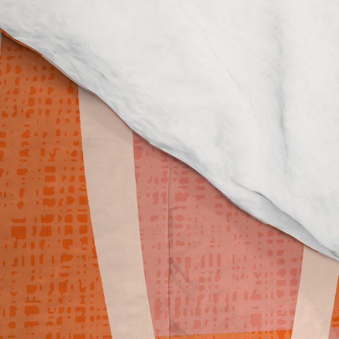 Retro Tiki Pin Stripes 327 Populuxe Orange Pink and Beige Comforter Gallery Image 4