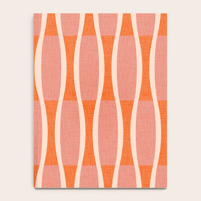Retro Tiki Pin Stripes 327 Populuxe Orange Pink and Beige Notebook Gallery Image 4