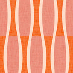 Retro Tiki Pin Stripes 327 Populuxe Orange Pink and Beige Coffee Mug Gallery Image 2