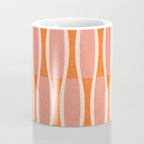 Retro Tiki Pin Stripes 327 Populuxe Orange Pink and Beige Coffee Mug Gallery Image 4