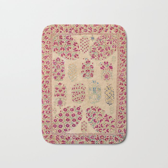 Bokhara Suzani Southwest Uzbekistan Floral Print Bath Mat Gallery Image 1