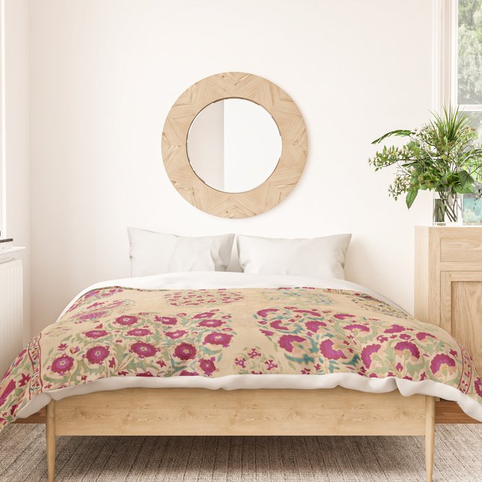 Bokhara Suzani Southwest Uzbekistan Floral Print Duvet Cover Gallery Image 3