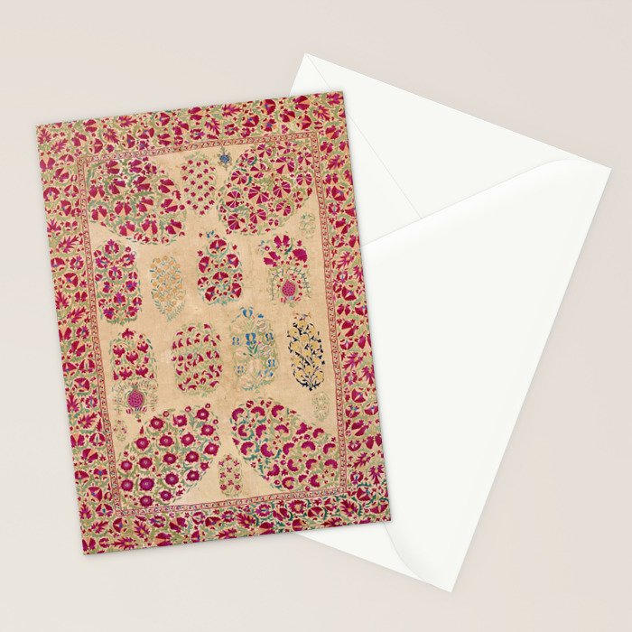 Bokhara Suzani Southwest Uzbekistan Floral Print Stationery Card Gallery Image 2