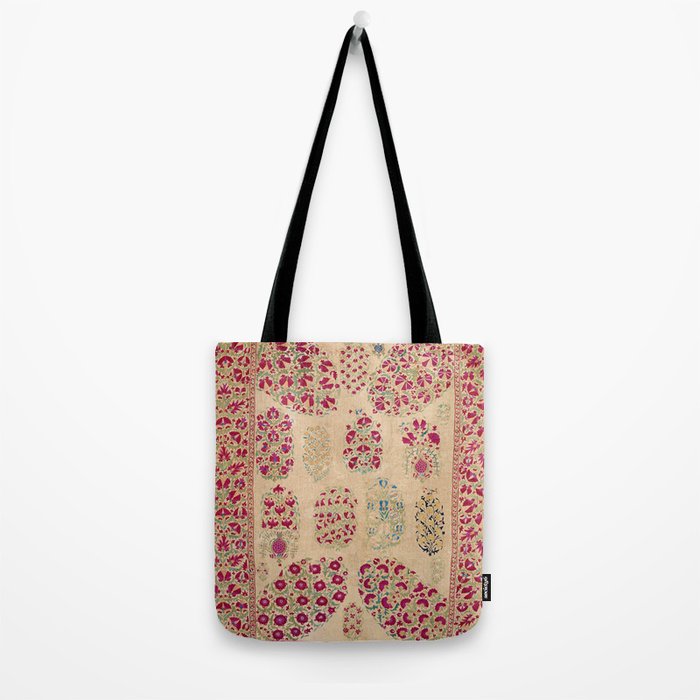 Bokhara Suzani Southwest Uzbekistan Floral Print Tote Bag Gallery Image 2