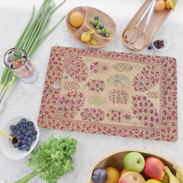 Bokhara Suzani Southwest Uzbekistan Floral Print Cutting Board Gallery Image 2