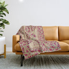 Bokhara Suzani Southwest Uzbekistan Floral Print Throw Blanket Gallery Image 1