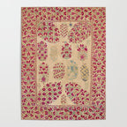 Bokhara Suzani Southwest Uzbekistan Floral Print Poster Gallery Image 4