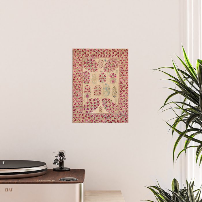 Bokhara Suzani Southwest Uzbekistan Floral Print Poster Gallery Image 2