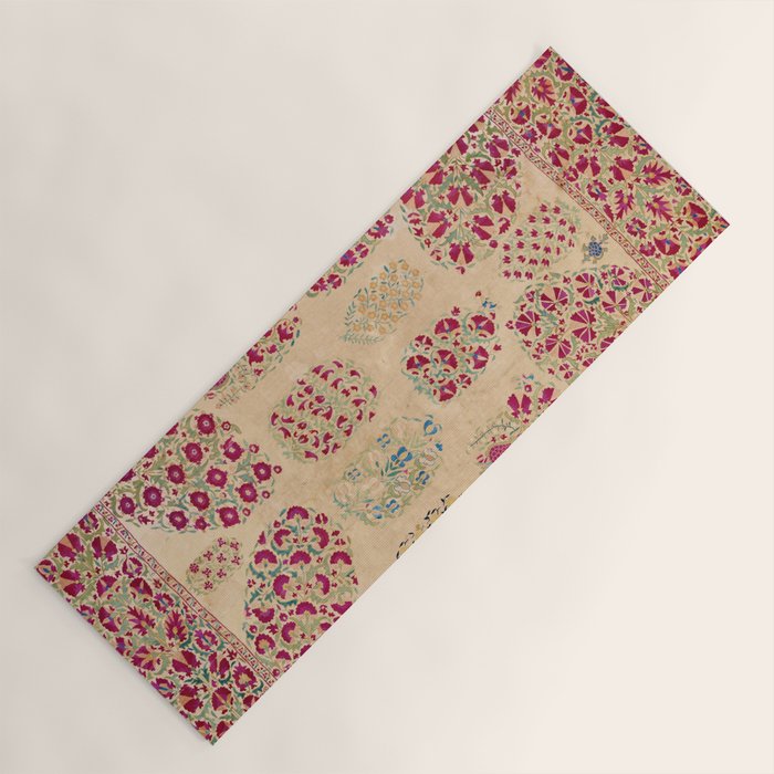 Bokhara Suzani Southwest Uzbekistan Floral Print Yoga Mat Gallery Image 1
