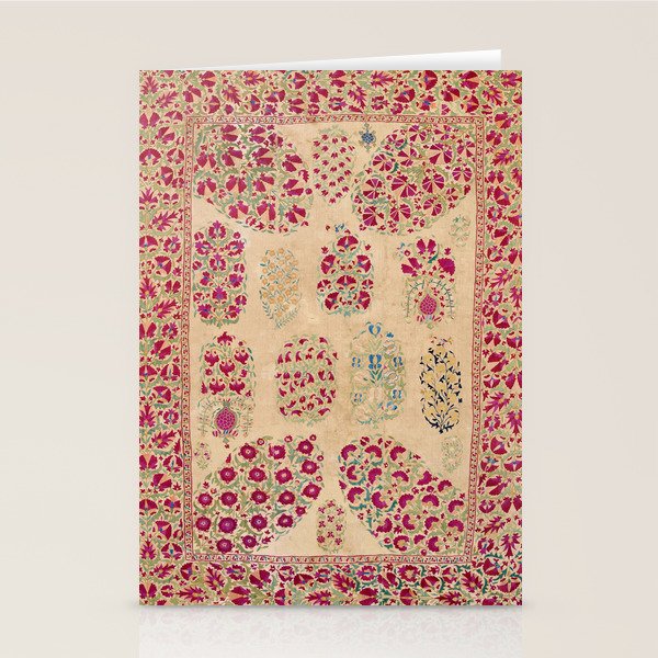 Bokhara Suzani Southwest Uzbekistan Floral Print Stationery Card Gallery Image 1