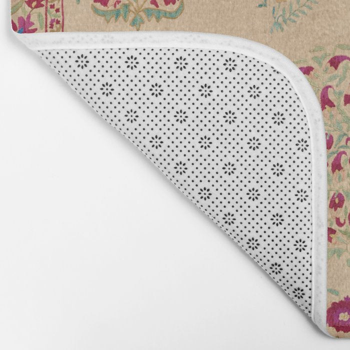 Bokhara Suzani Southwest Uzbekistan Floral Print Bath Mat Gallery Image 2