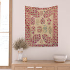 Bokhara Suzani Southwest Uzbekistan Floral Print Wall Tapestry Gallery Image 2