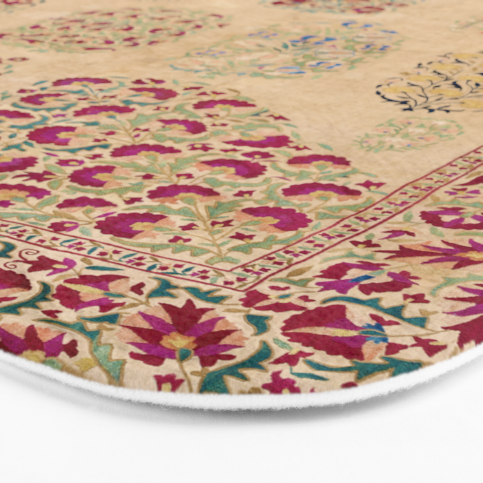 Bokhara Suzani Southwest Uzbekistan Floral Print Bath Mat Gallery Image 3