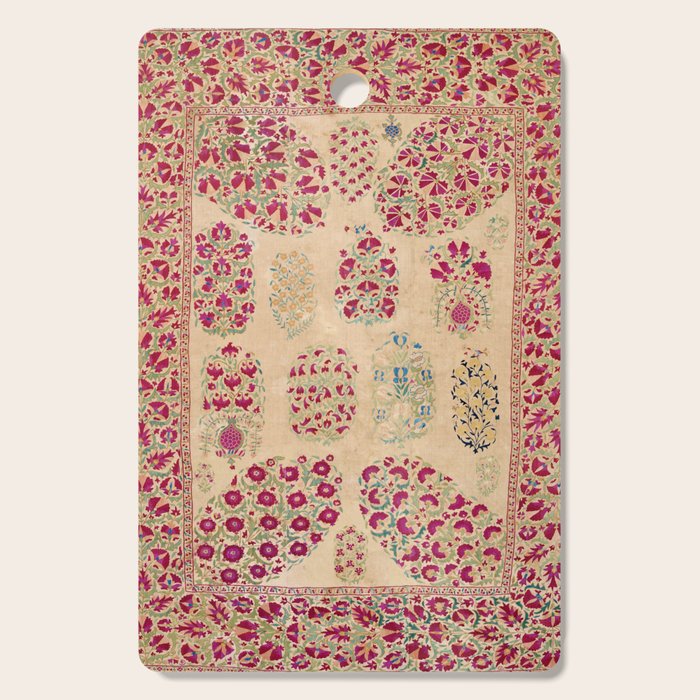 Bokhara Suzani Southwest Uzbekistan Floral Print Cutting Board Gallery Image 1