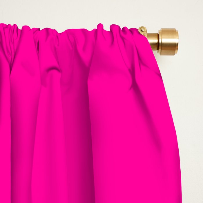 Girly modern neon pink solid color Window Curtain Gallery Image 2