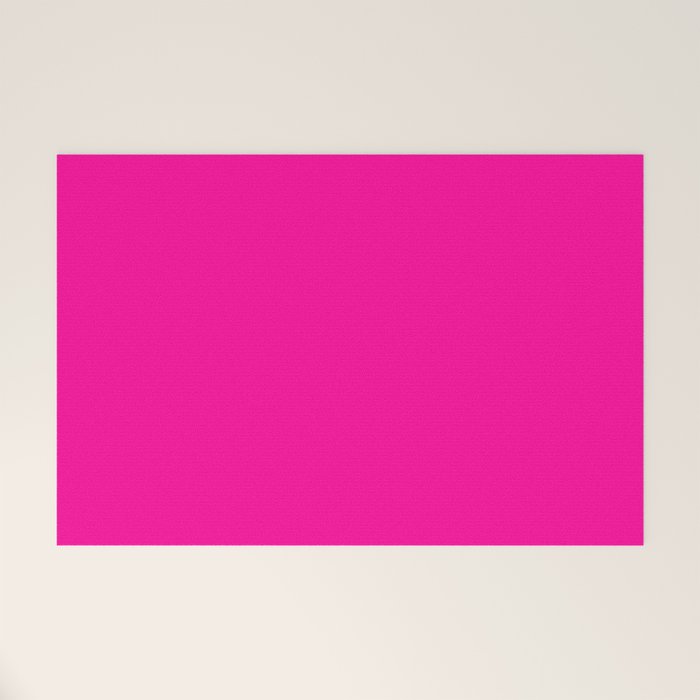 Girly modern neon pink solid color Welcome Mat Gallery Image 1