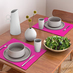 Girly modern neon pink solid color Placemat Gallery Image 2