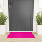 Girly modern neon pink solid color Welcome Mat Gallery Image 3
