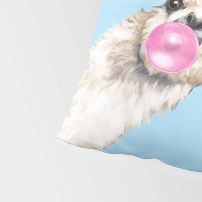Bubble Gum Sneaky Llama in Blue Pillow Sham Gallery Image 4