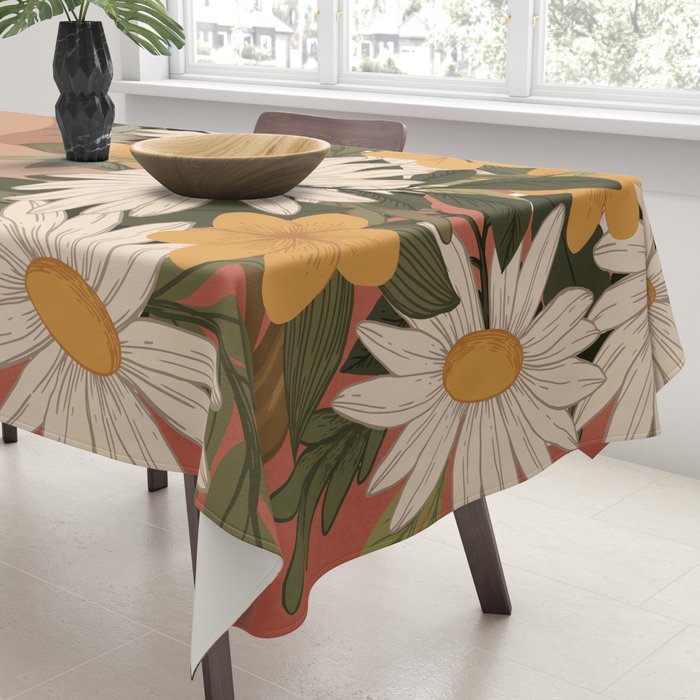 Woman With Flowers 2 Tablecloth Gallery Image 3