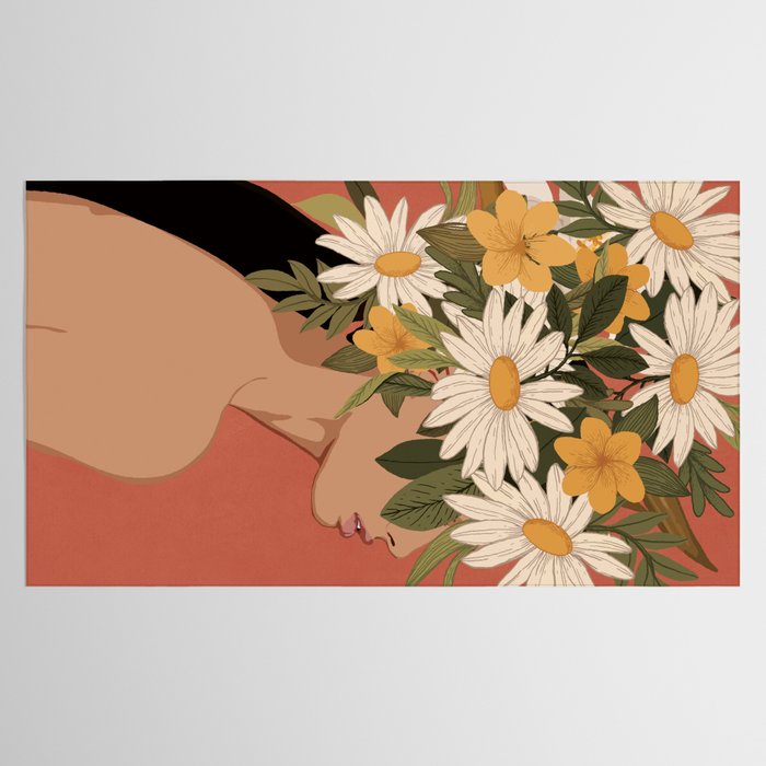 Woman With Flowers 2 Tablecloth Gallery Image 2
