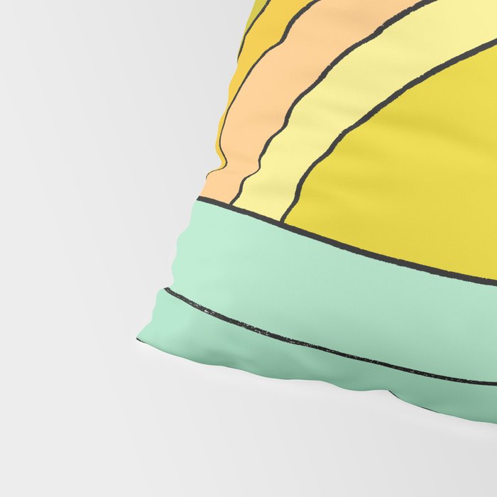 ride rainbows // retro surf soul // art by surfy birdy Pillow Sham Gallery Image 4