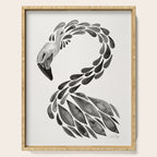 Miami Flamingo - Black Ink Serving Tray Gallery Image 1