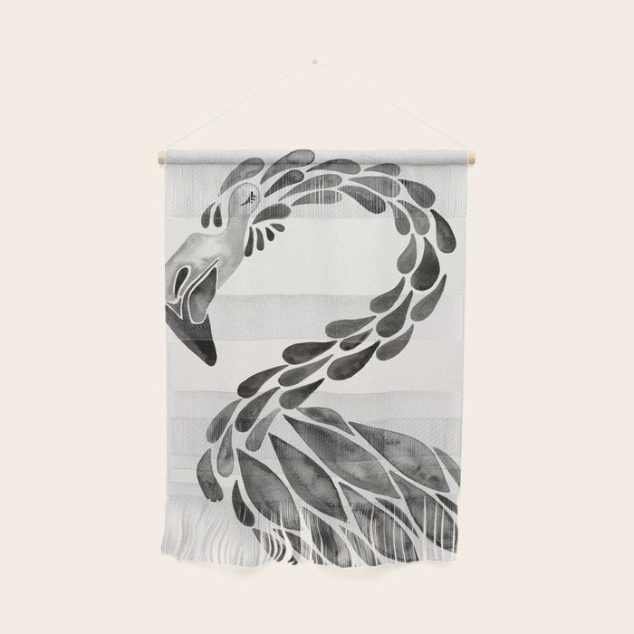 Miami Flamingo - Black Ink Wall Hanging Gallery Image 1