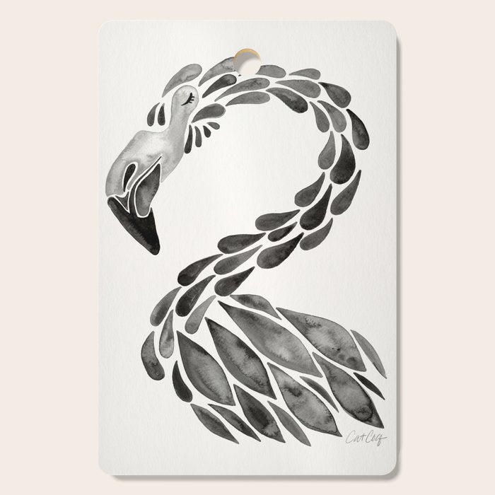 Miami Flamingo - Black Ink Cutting Board Gallery Image 1