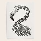 Miami Flamingo - Black Ink Poster Gallery Image 4