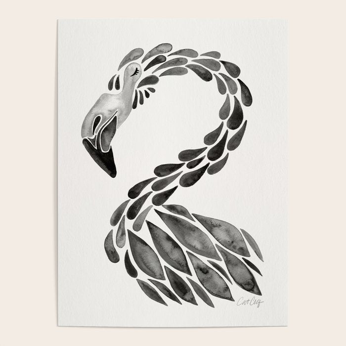 Miami Flamingo - Black Ink Poster Gallery Image 4