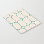 Mod Pods Geometric Pattern in Vintage Beige and Teal Notebook Gallery Image 2